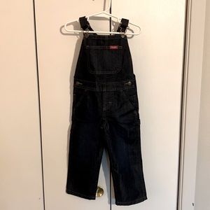 Dark blue denim Wrangler overalls